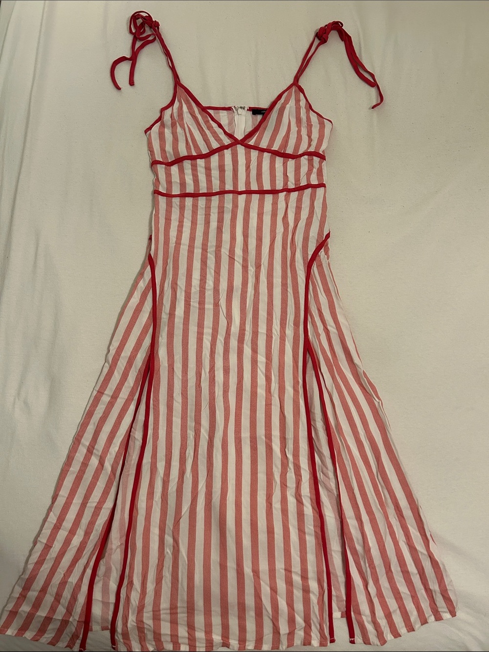Pink and White Stripe Tie-Strap Sundress